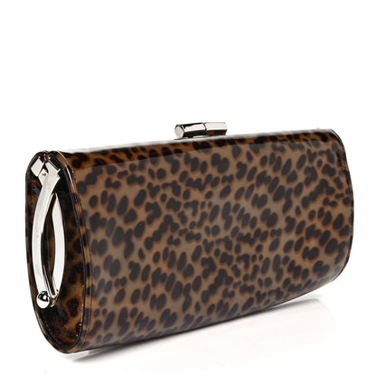 Jimmy Choo Patent Leopard Clutch Natural 3 of 9