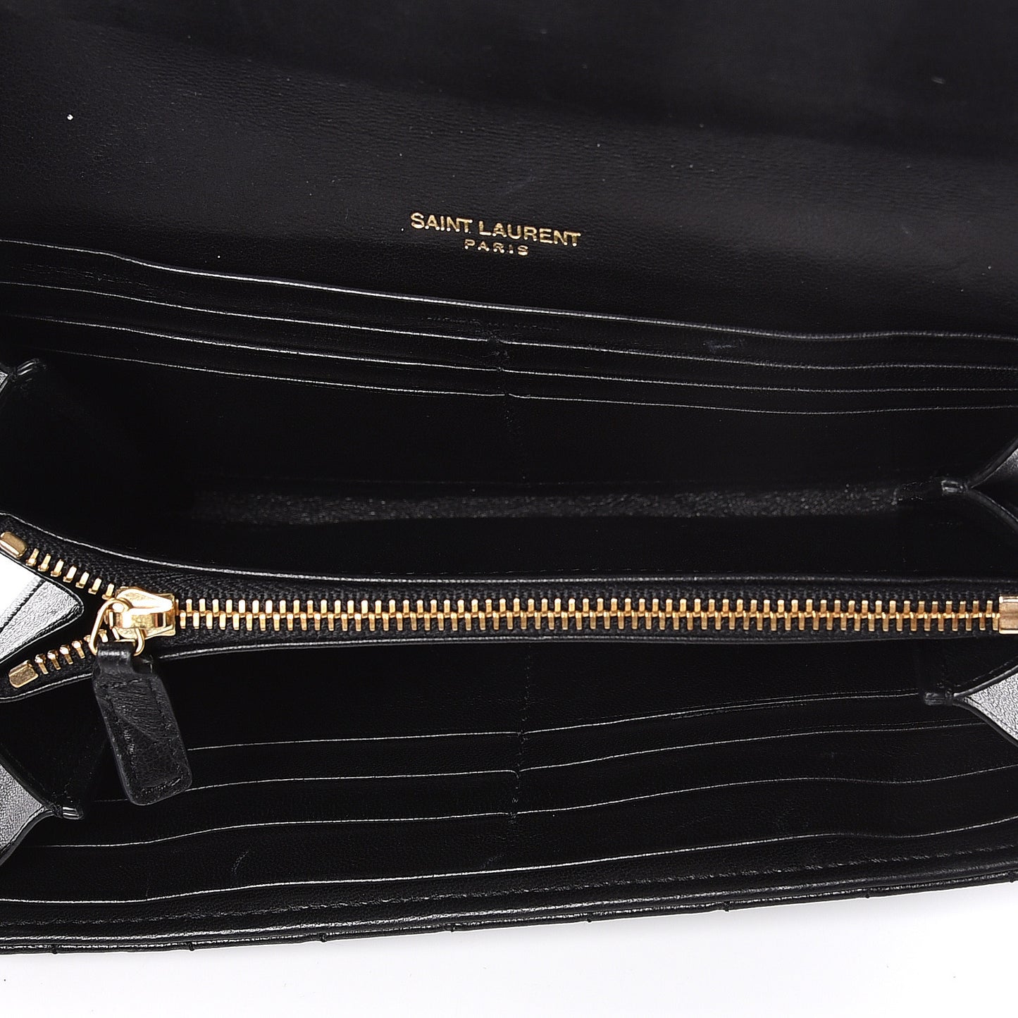 Lambskin Matelasse Monogram Large Vicky Continental Wallet Black