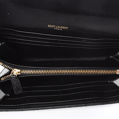 Saint Laurent Lambskin Matelasse Monogram Large Vicky Continental Wallet Black 5 of 8