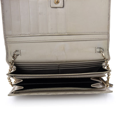 Gucci Guccissima Margaux Calfskin Metal Bar Chain Wallet Off White 5 of 16