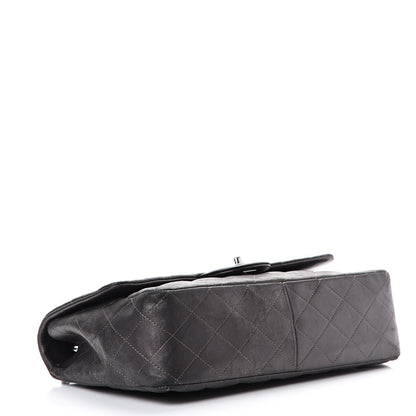 Chanel Metallic Lambskin Quilted Jumbo Single Flap Dark Grey 3 of 22