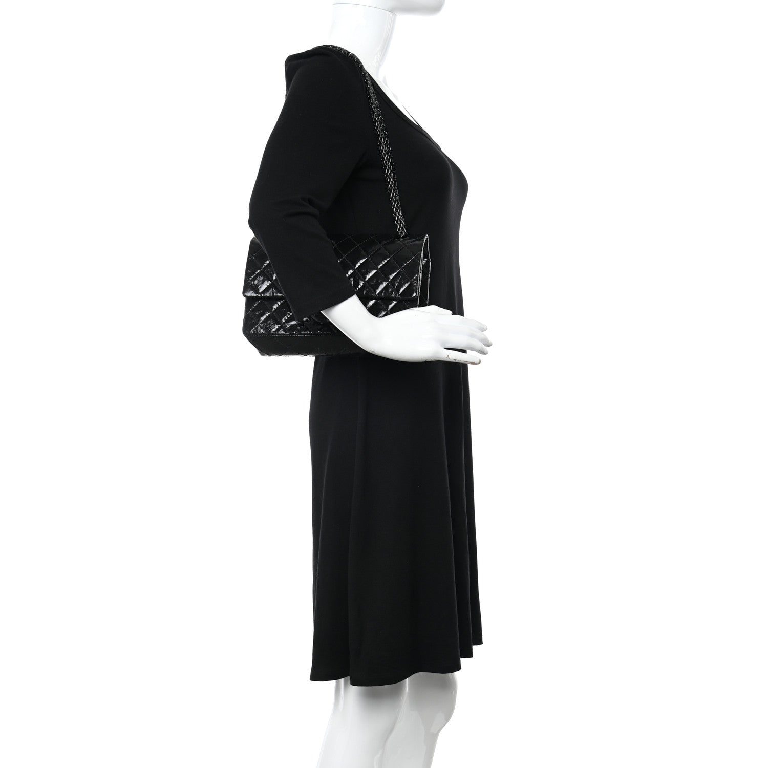 Chanel Glazed Aged Calfskin Quilted 2.55 Reissue 225 Flap So Black 2 of 10