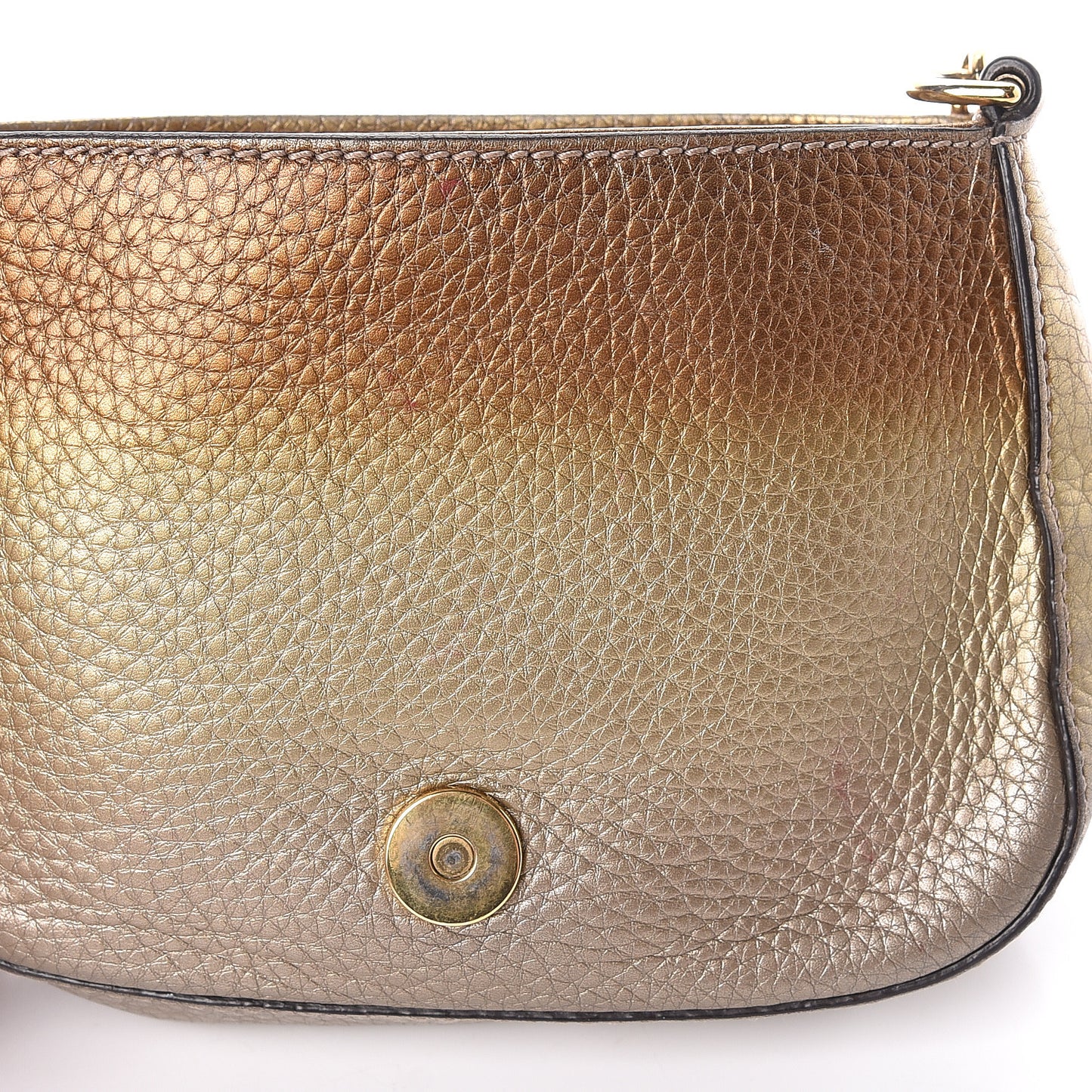 Metallic Pebbled Calfskin Small Soho Flap Crossbody Gold Ombre