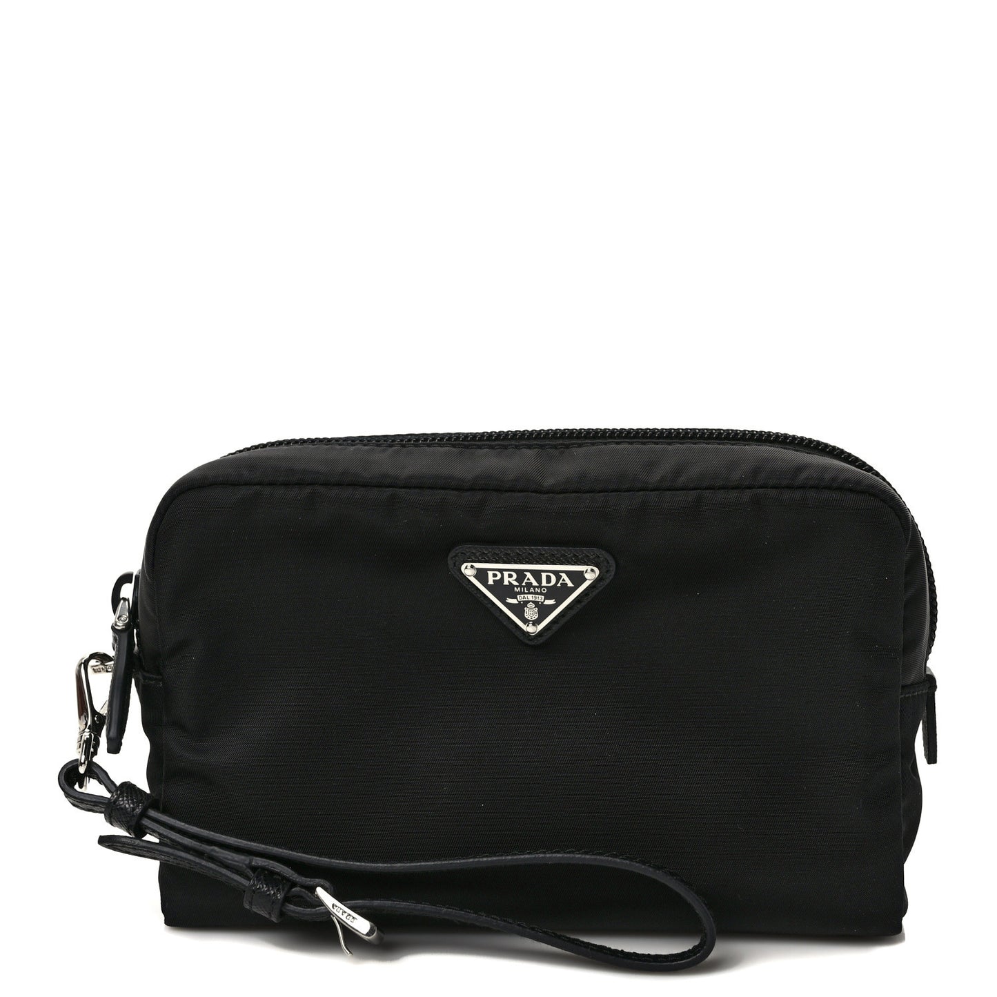 Tessuto Nylon Saffiano Wristlet Black