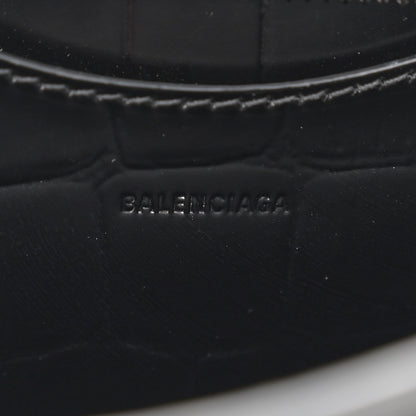 Balenciaga Semi Shiny Calfskin Crocodile Embossed Neo Classic Black Hardware Mini City Black 6 of 12