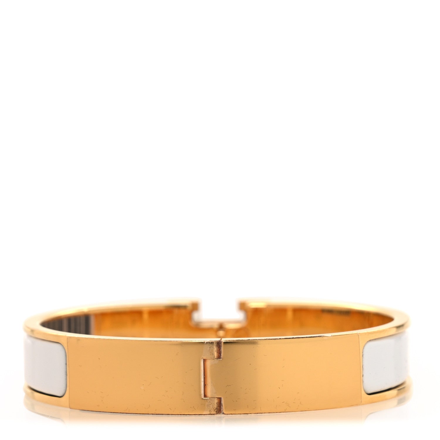 Hermes Enamel Narrow Clic Clac H Bracelet GM White 3 of 5