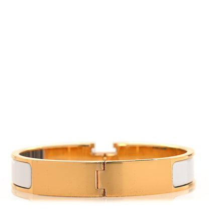 Hermes Enamel Narrow Clic Clac H Bracelet GM White 3 of 5