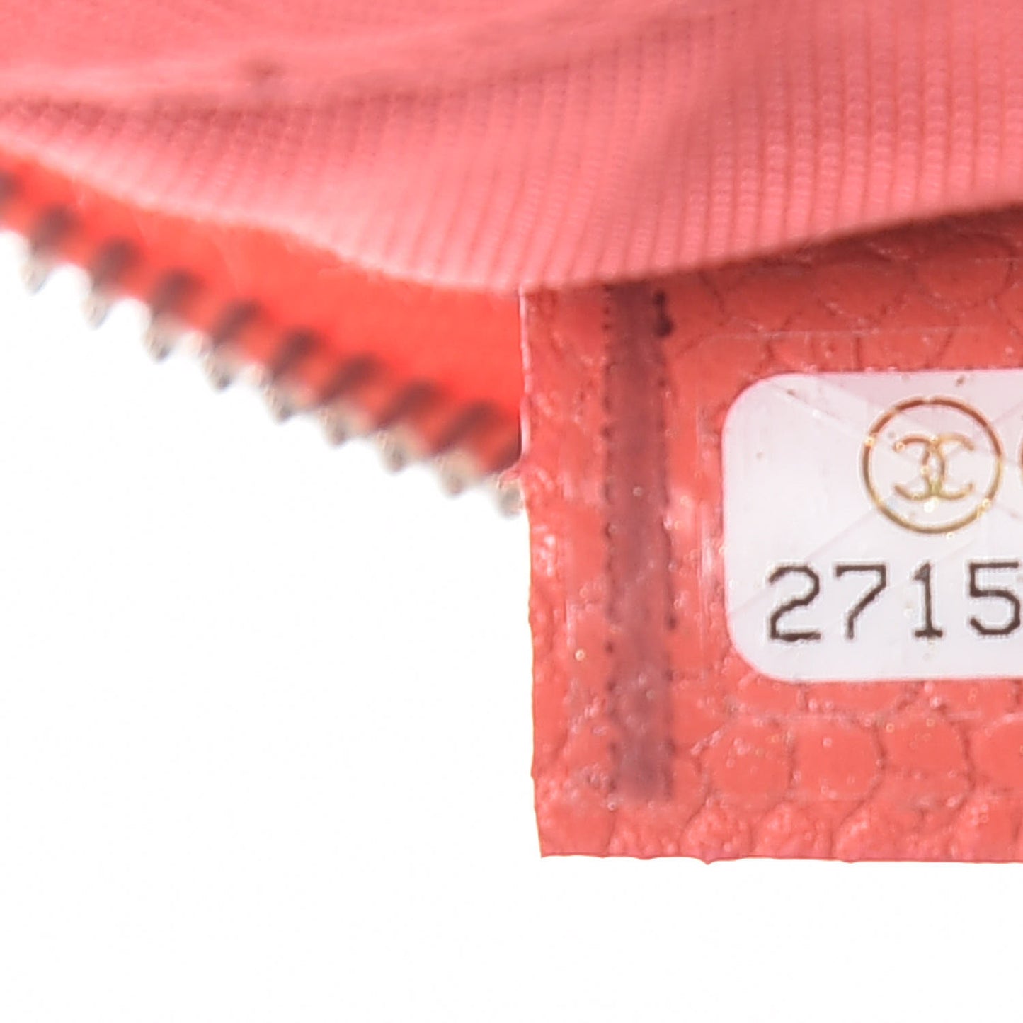 Caviar Chevron Quilted Small Cosmetic Case Coral