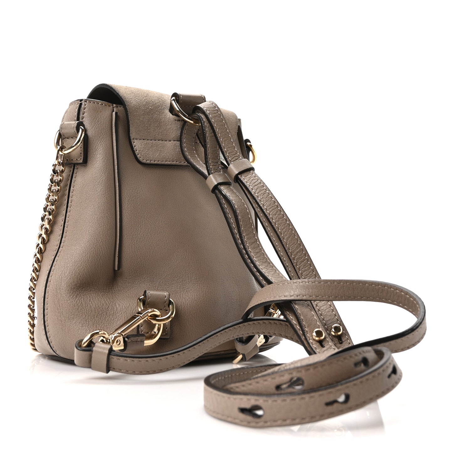 Suede Calfskin Faye Backpack Motty Grey