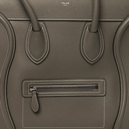 Celine Drummed Calfskin Mini Luggage Souris 9 of 13