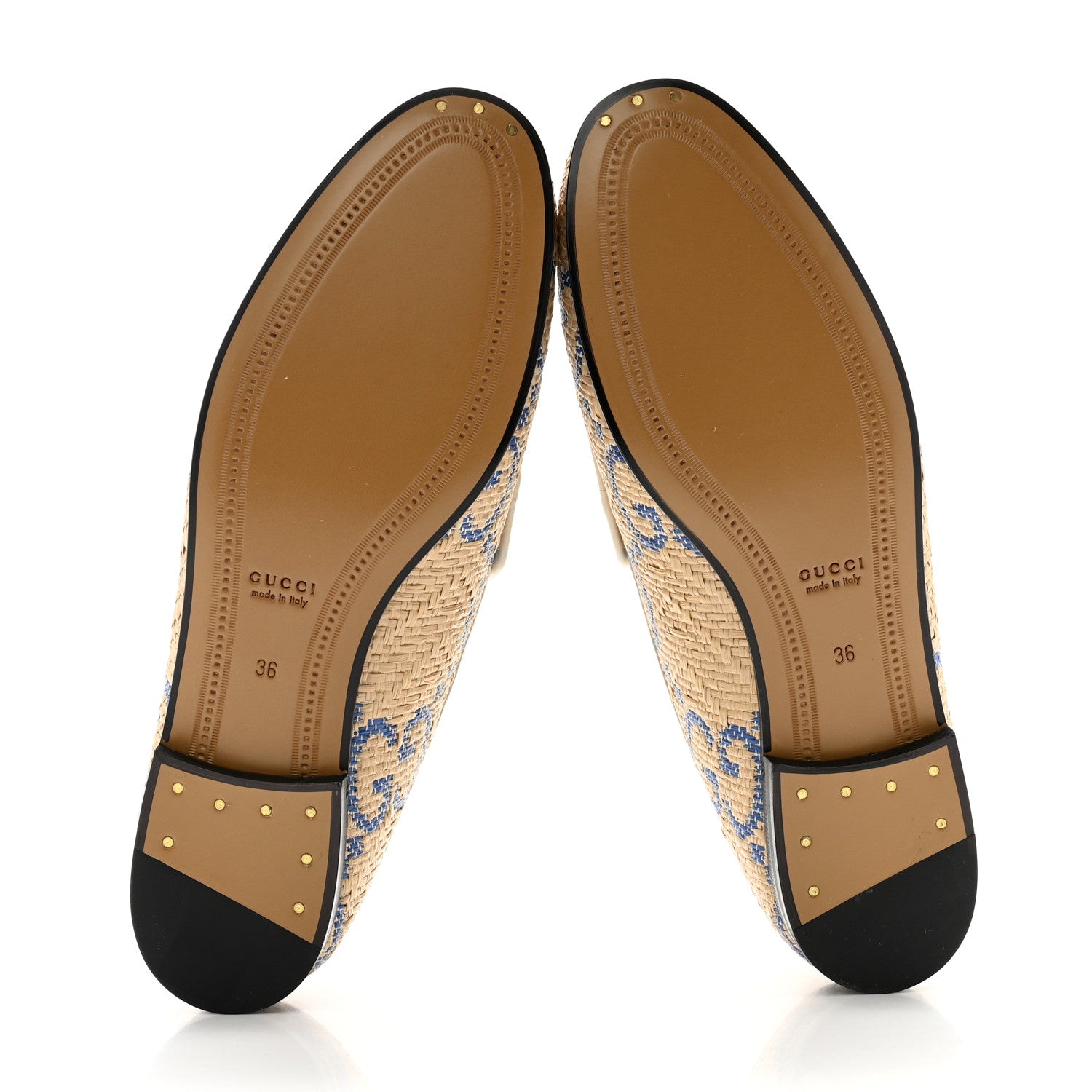 Gucci Raffia Horsebit Womens Jordaan Loafers 36 Natural Royale Mystic White 5 of 10