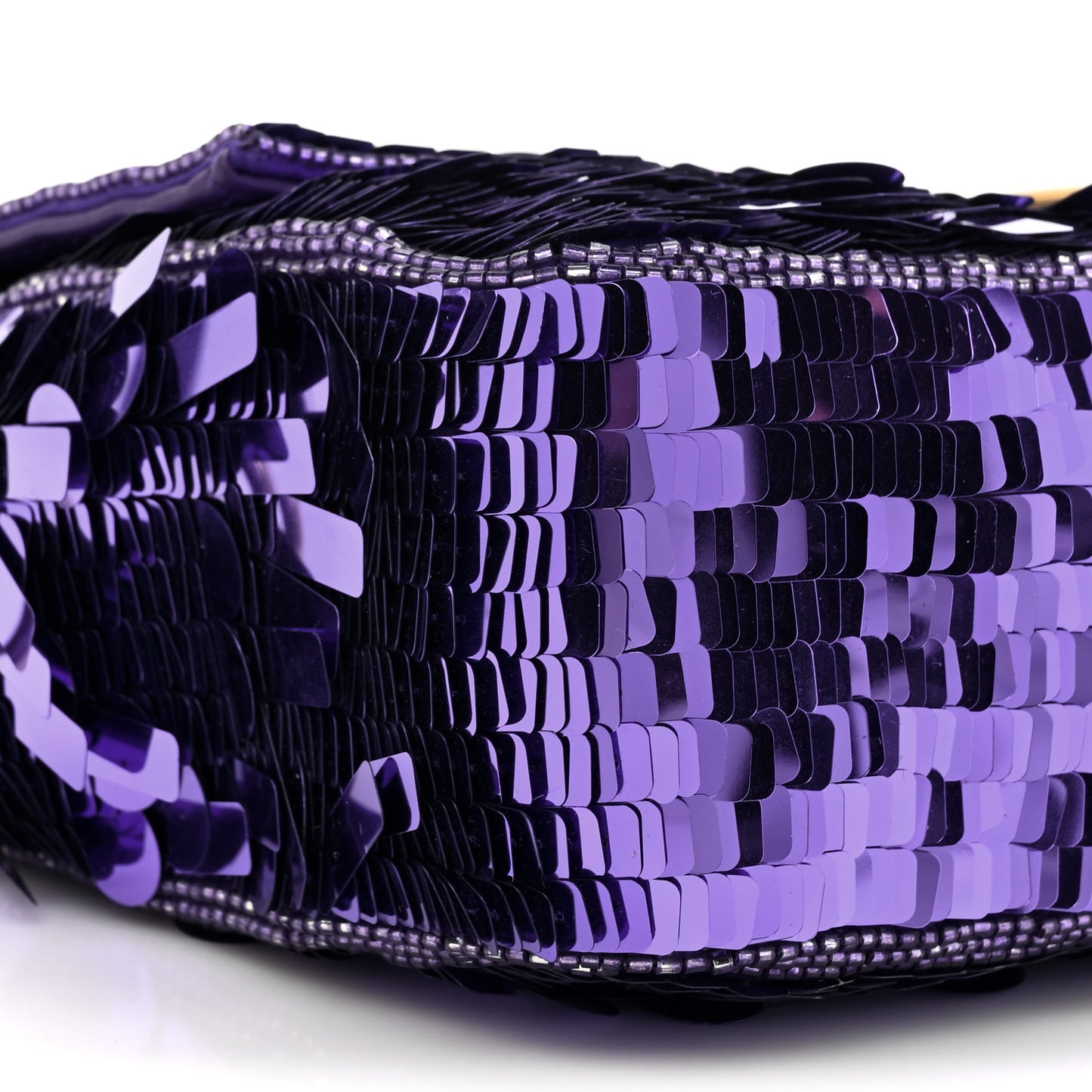 Sequin Paillettes Shiny Nappa Sex and the City Baguette Viola Purple Rain