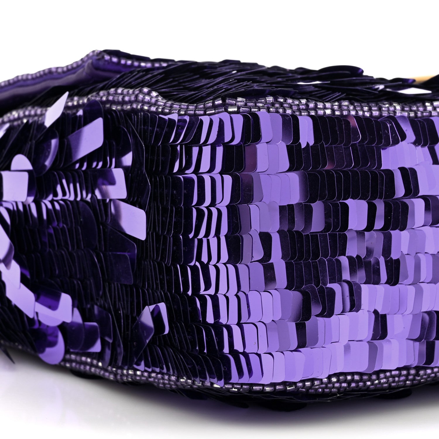 Fendi Sequin Paillettes Shiny Nappa Sex and the City Baguette Viola Purple Rain 10 of 10