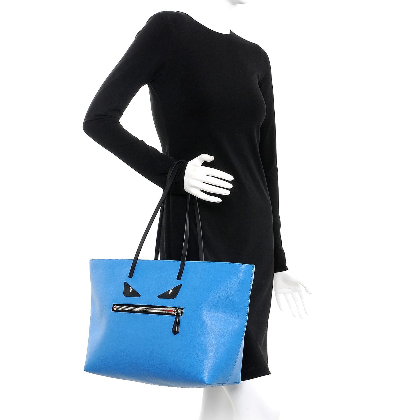 Vitello Elite Cuoio Monster Buggies Medium Roll Tote Blue Royal Black