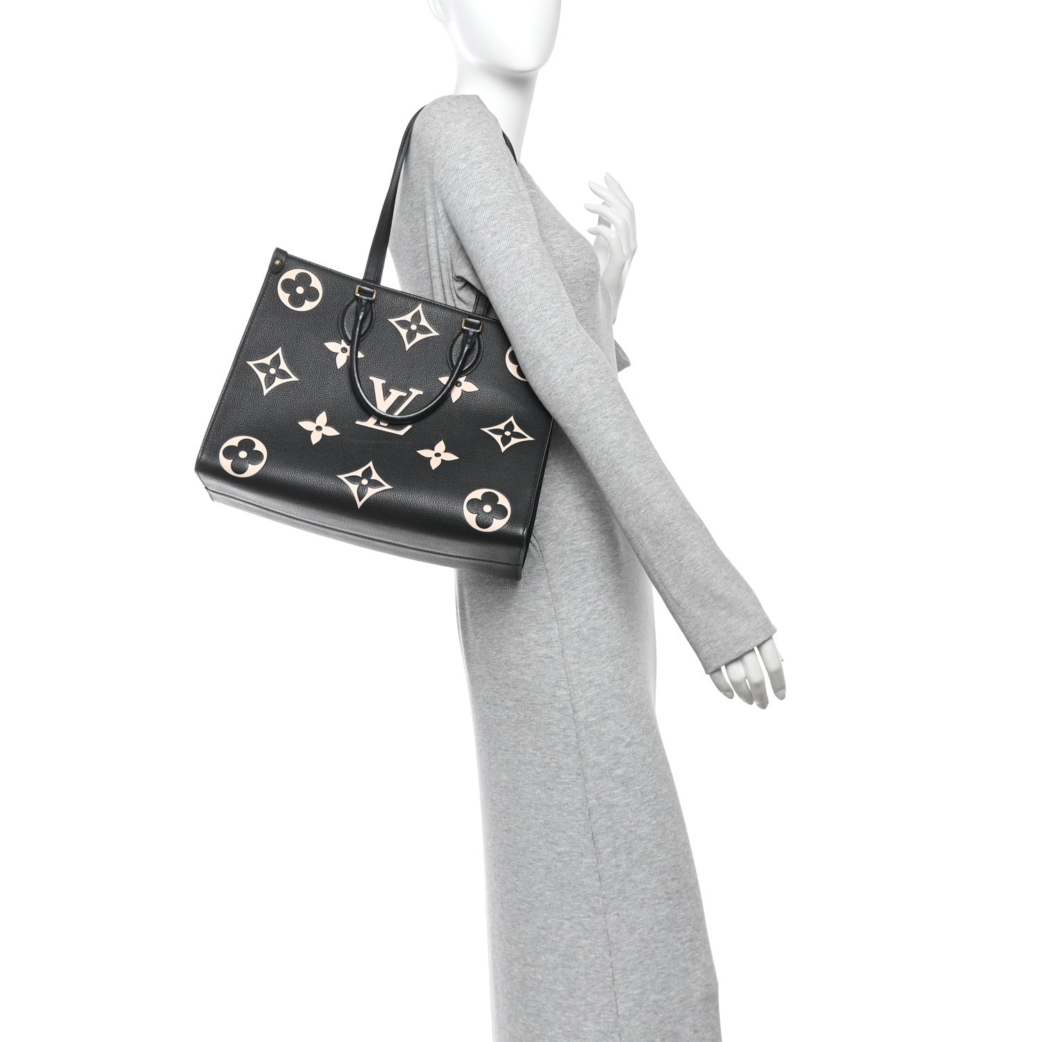 Louis Vuitton Empreinte Monogram Giant Onthego MM Black Beige 2 of 10