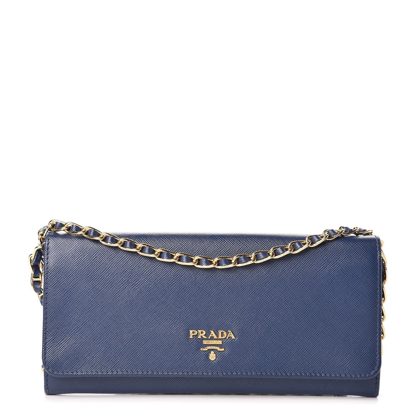 Saffiano Metal Oro Chain Wallet Bleuette