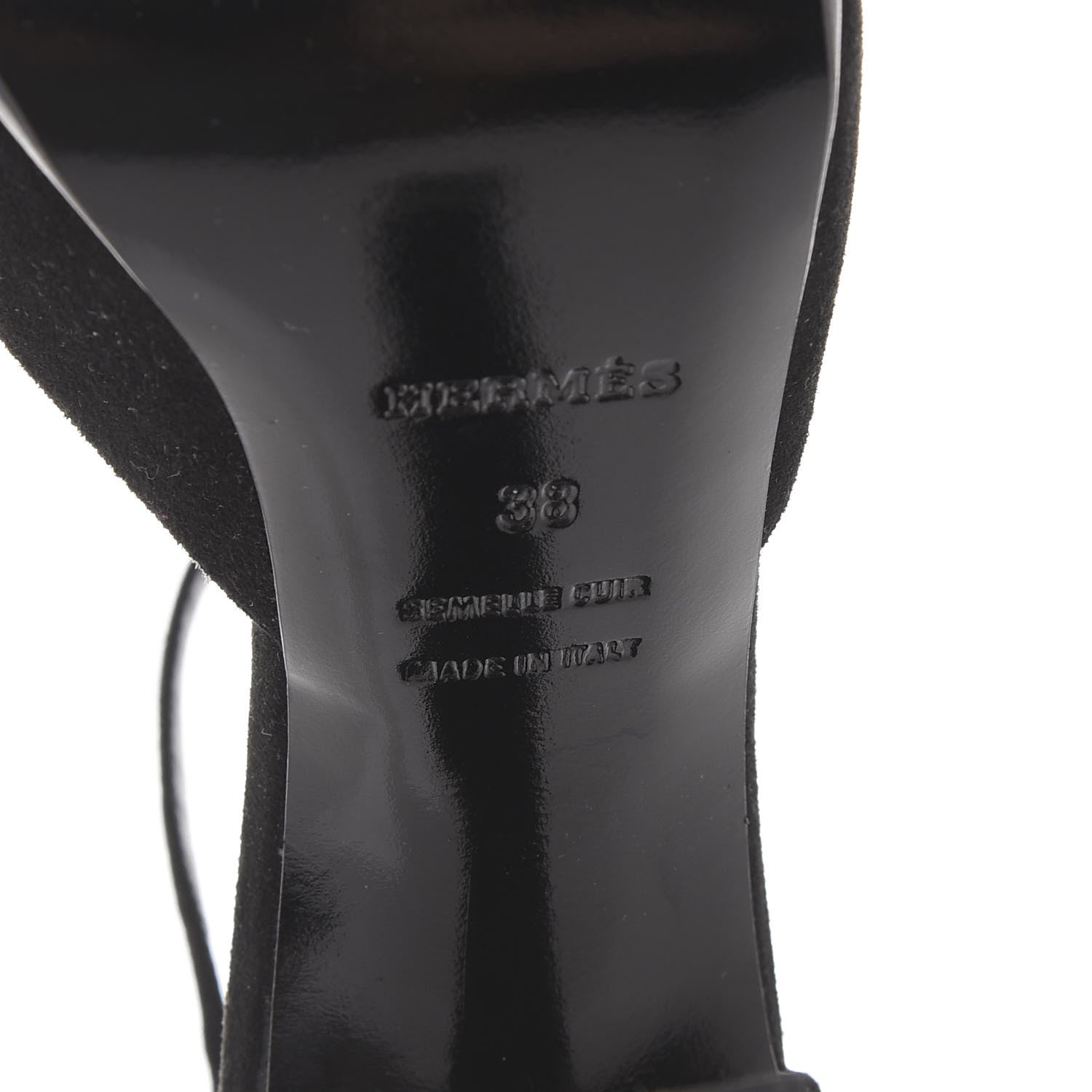 Hermes Velvet Highlight Sandals 38 Black 6 of 7