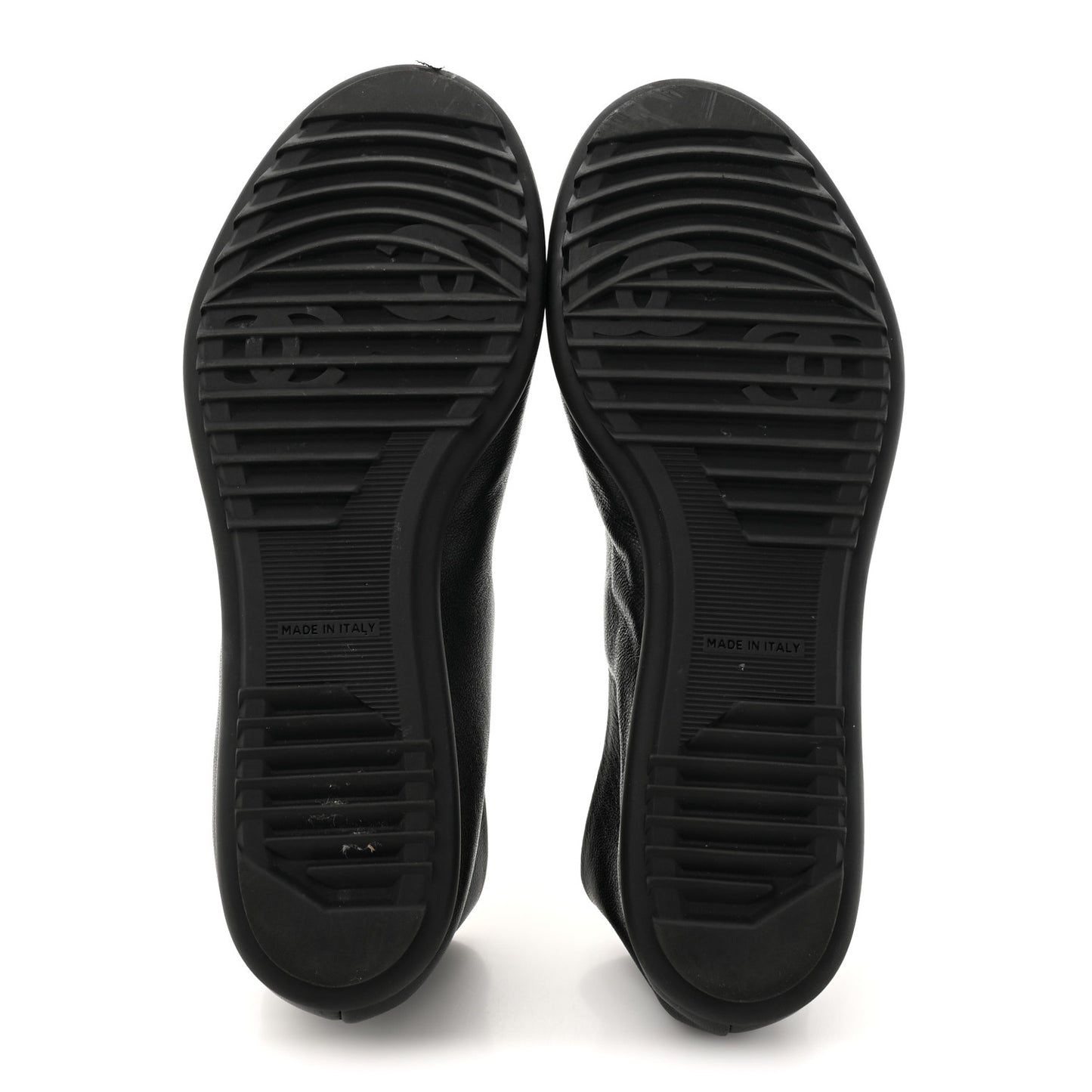 Lambskin Cap Toe CC Mary Jane Flats 37 Black