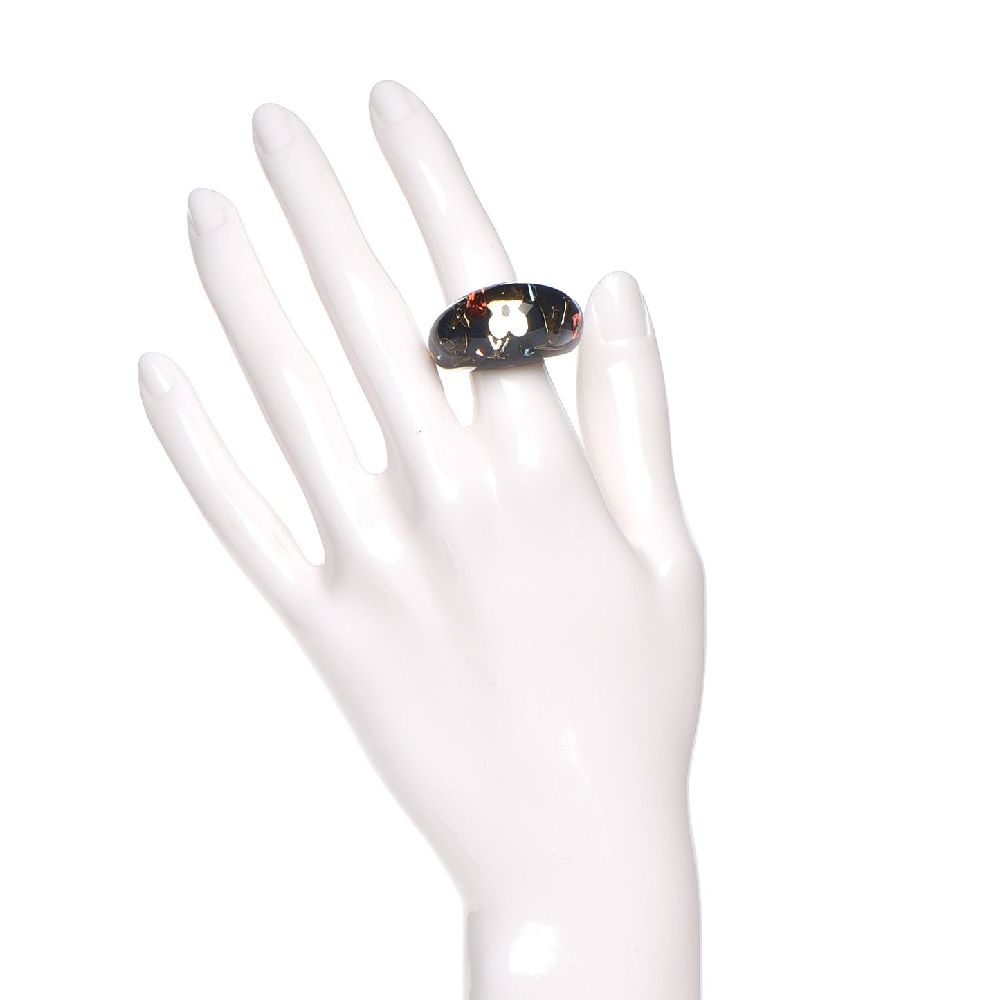 Resin Swarovski Crystal Inclusion Ring M Navy 6.5