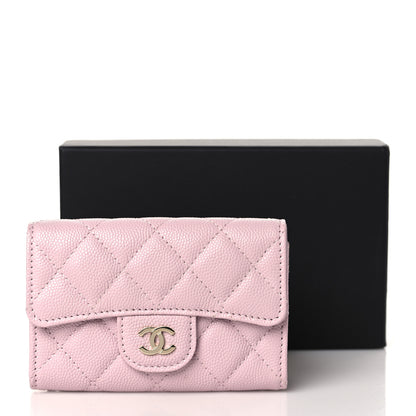 Chanel Caviar Quilted Flap Card Holder Wallet Light Pink 9 of 9
