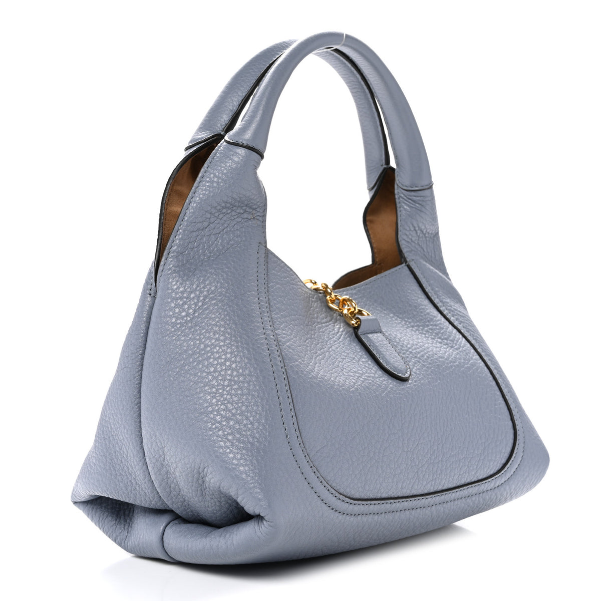 Gucci Grained Calfskin Softbit Medium Shoulder Bag Dusty Blue 3 of 12