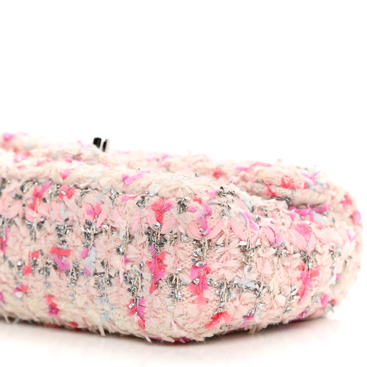 Chanel Tweed Quilted Mini Rectangular Flap Light Pink Silver Blue 10 of 10