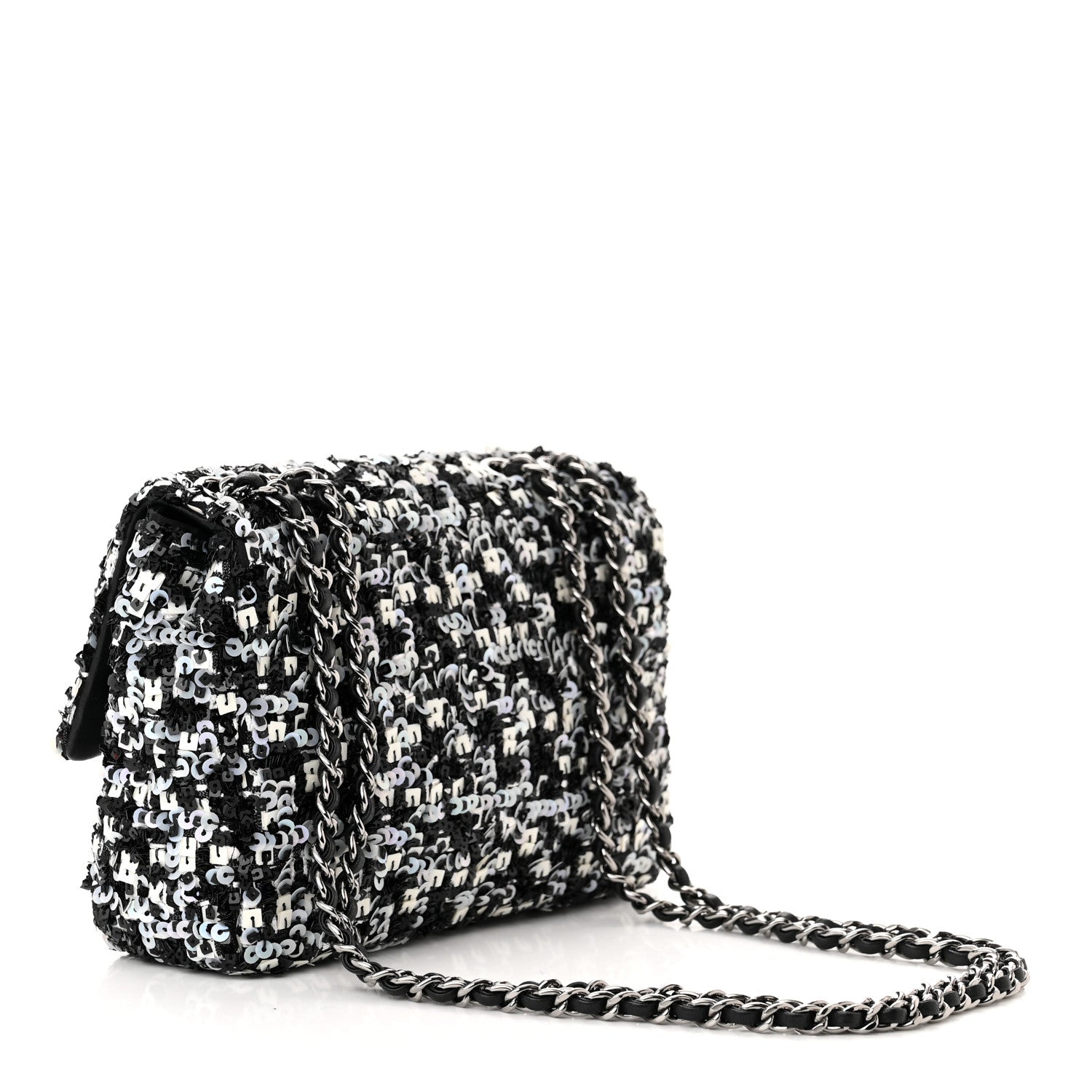 Chanel Sequin Lambskin Mini Flap Silver Black 3 of 10