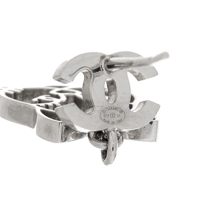 Chanel Crystal Emoji Choupette Cat CC Earrings Silver 4 of 4