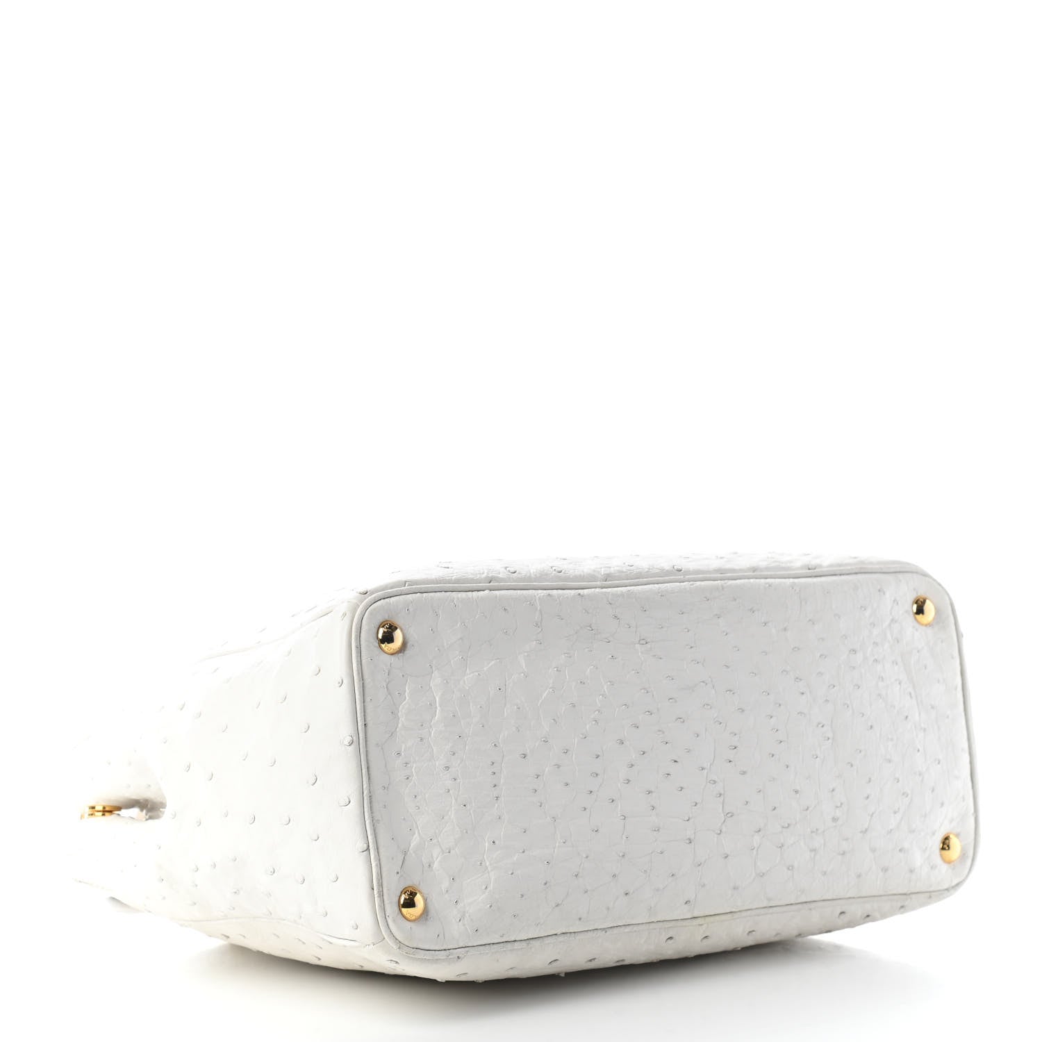 Prada Ostrich Large Galleria Double Zip Tote White 4 of 10