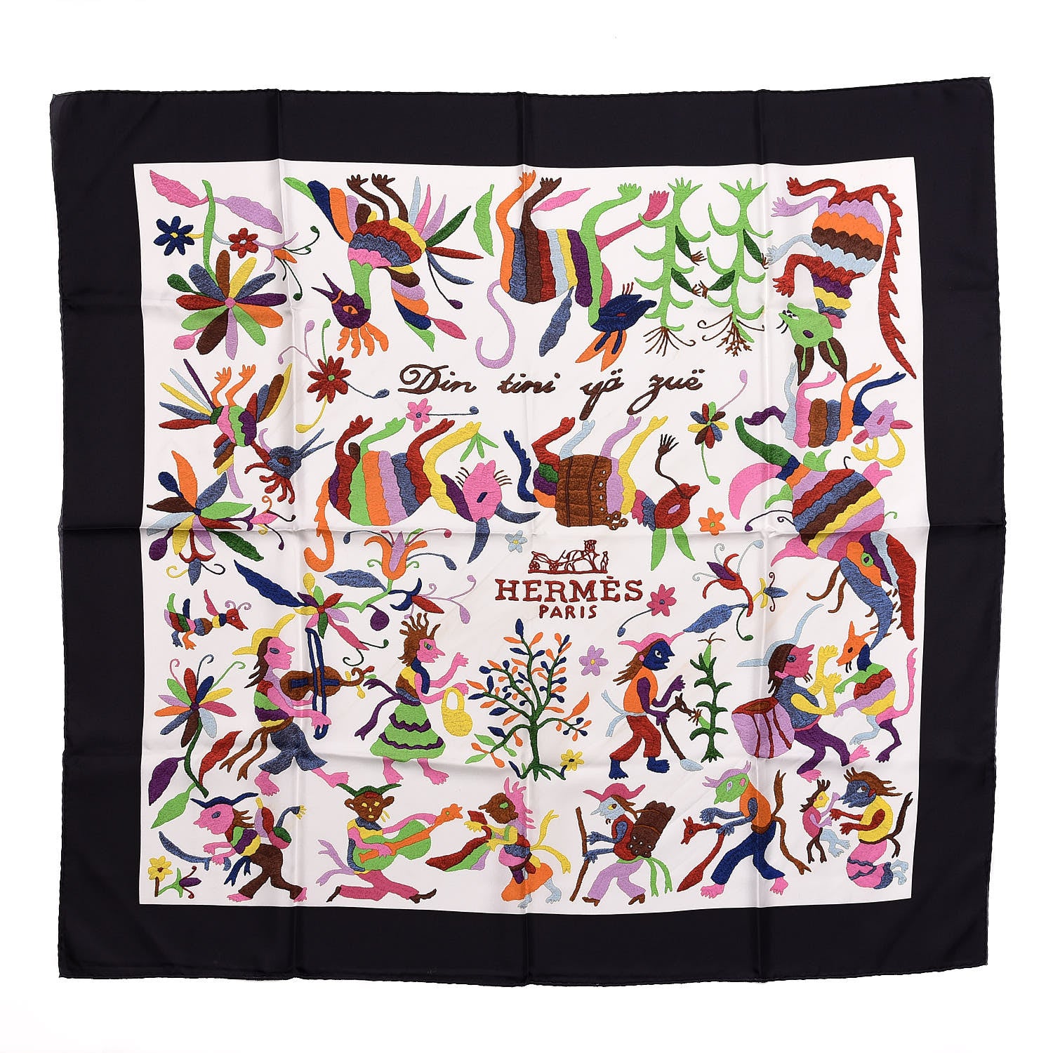 Hermes Silk Din Tini Ya Zue Scarf 90 1 of 6