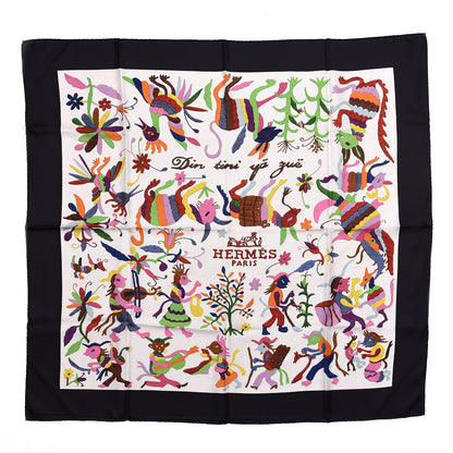 Hermes Silk Din Tini Ya Zue Scarf 90 1 of 6