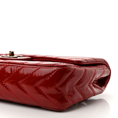 Chanel Patent Chevron Quilted Medium Single Flap Red 9 of 12