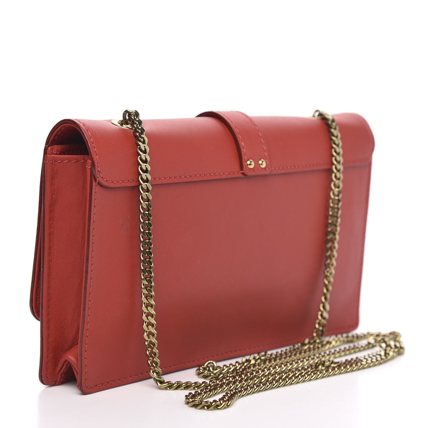 Calfskin Aurore Wallet on Chain Red