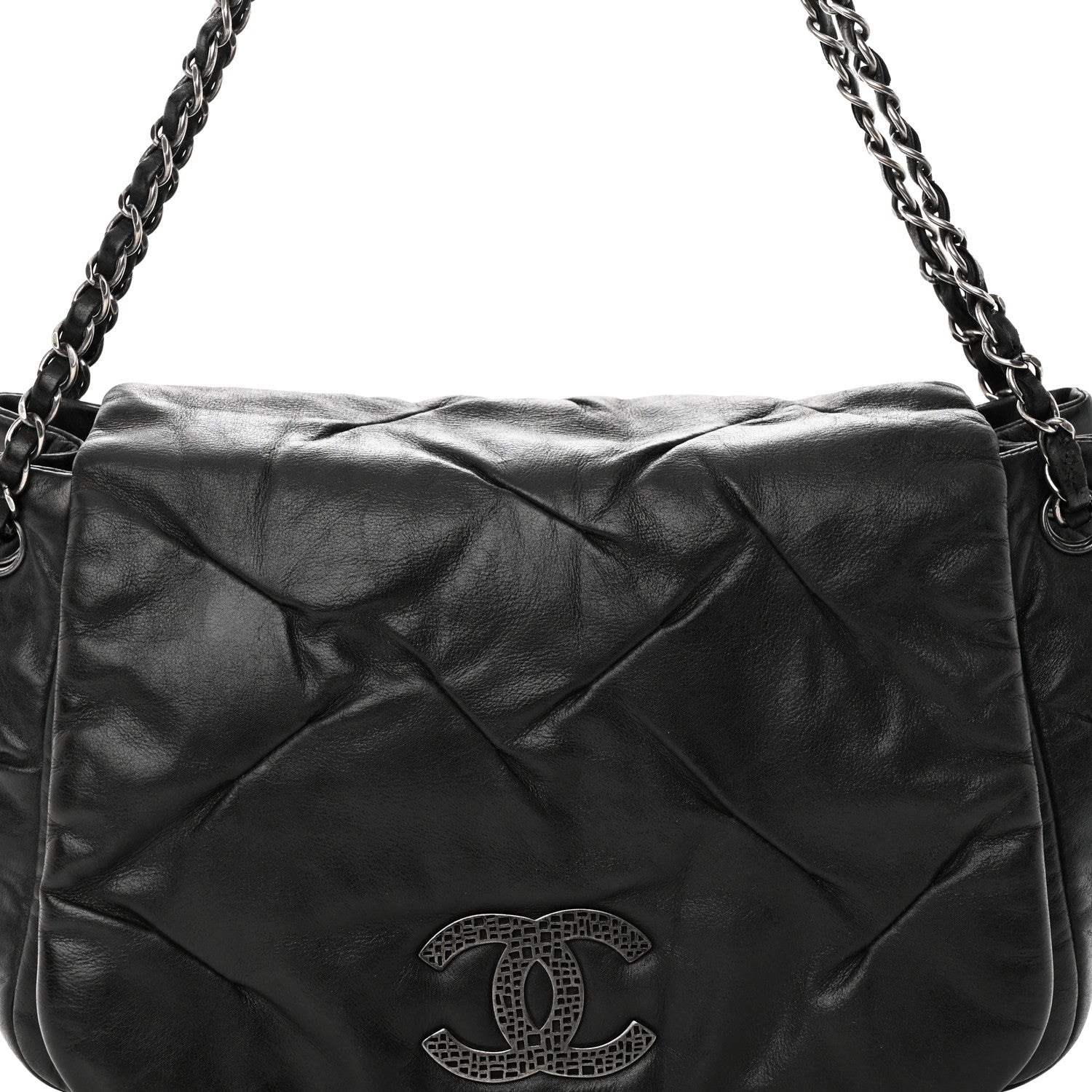 Chanel Iridescent Calfskin Glint Accordion Flap Black 8 of 19