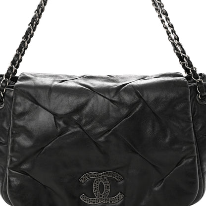 Chanel Iridescent Calfskin Glint Accordion Flap Black 8 of 19