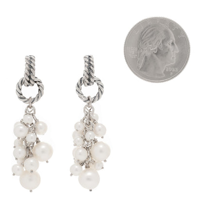David Yurman Sterling Silver Pearl Copella Cluster Drop Earrings 2 of 5