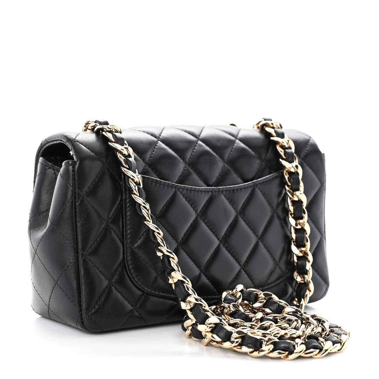Chanel Lambskin Quilted Mini Coco Charms Rectangular Flap Black 3 of 11
