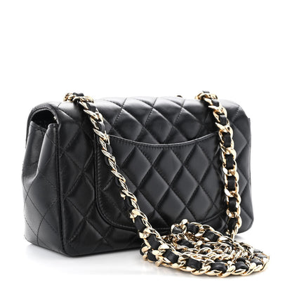 Chanel Lambskin Quilted Mini Coco Charms Rectangular Flap Black 3 of 11
