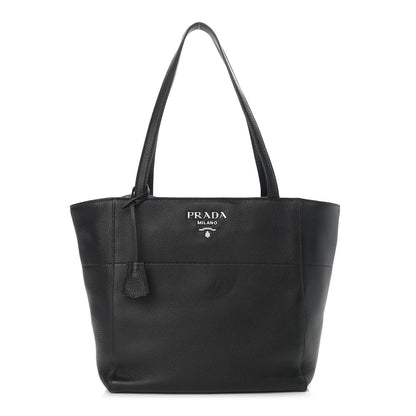 Prada Vitello Daino Tote Black 1 of 12