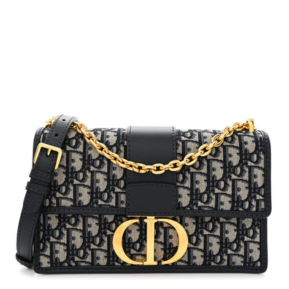 Christian Dior Oblique 30 Montaigne Chain Flap Bag Blue 1 of 10