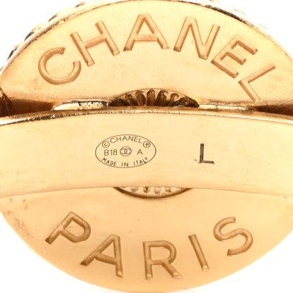 Chanel Metal Medallion CC Cuff Bracelet L Gold 4 of 4