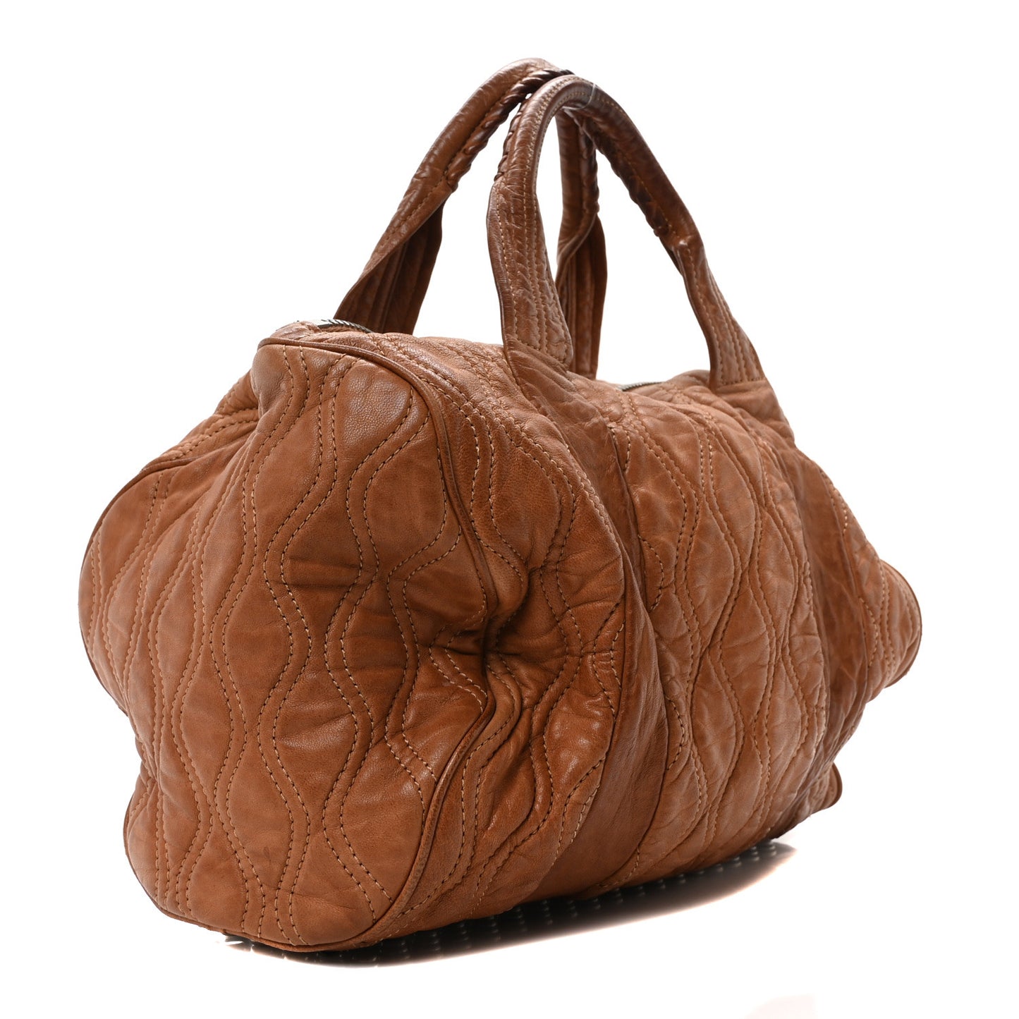 Lambskin Quilted Rocco Duffel Brown