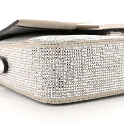 Fendi Crystal Vitello Laminato FF Mini Baguette Crystal Argento 9 of 13