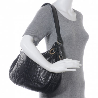 Christian Dior Lambskin Cannage Shoulder Bag Black 2 of 7