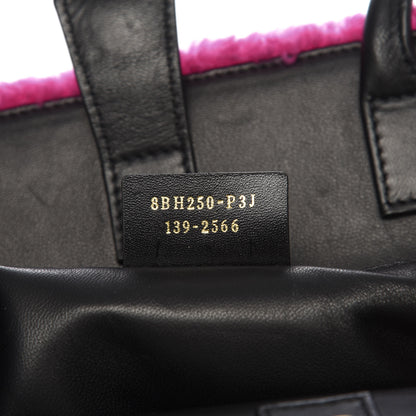Fendi Shearling Nappa Regular 2Jours Shopper Tote Fuxia Black 7 of 10