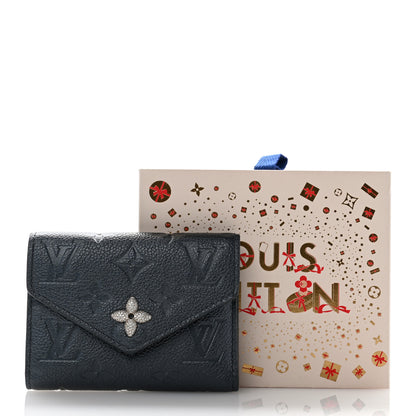 Louis Vuitton Empreinte Monogram Flower Victorine Wallet Navy Blue 7 of 7