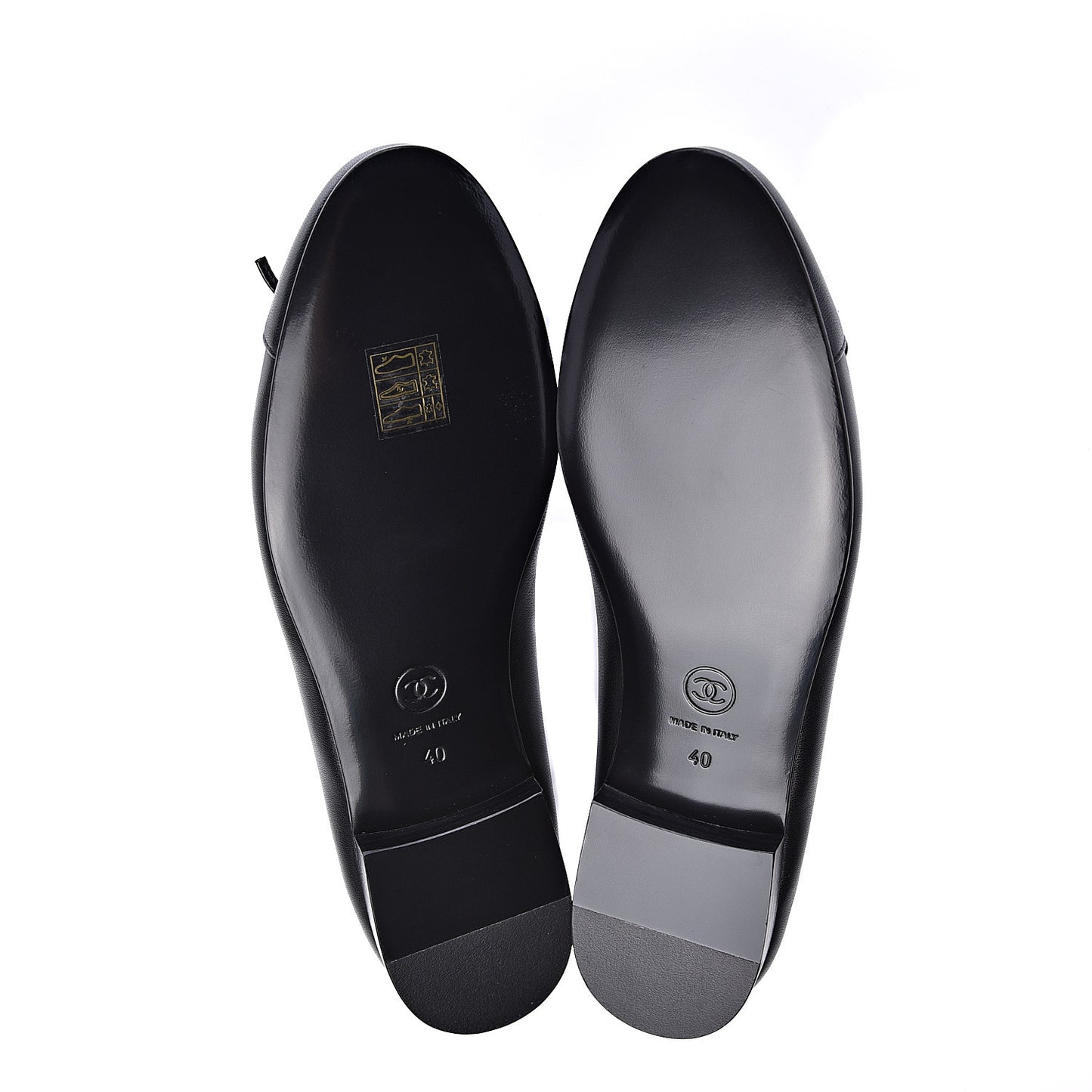 Lambskin Cap Toe Ballerina Flats 40 Black
