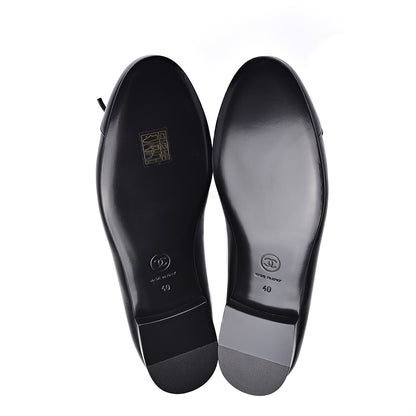 Chanel Lambskin Cap Toe Ballerina Flats 40 Black 5 of 9