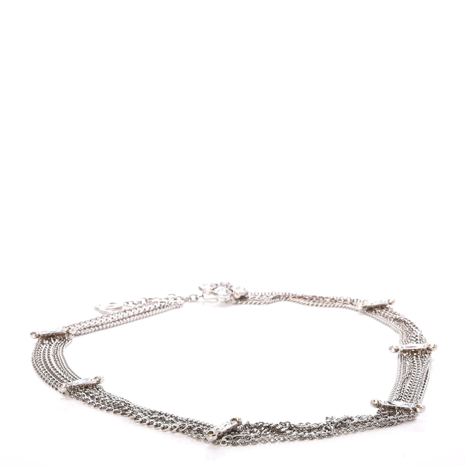 Chanel Crystal Multi Strand Chain CC Belt Silver 3 of 6