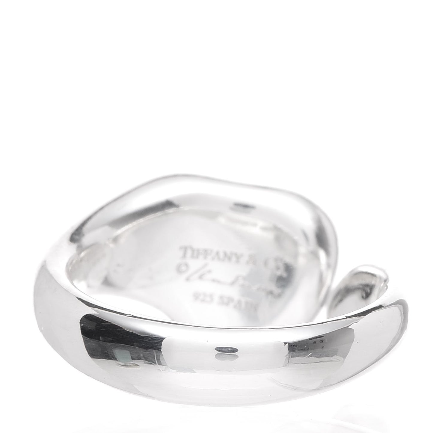 Sterling Silver Diamond Elsa Peretti Full Heart Ring 53 6.5